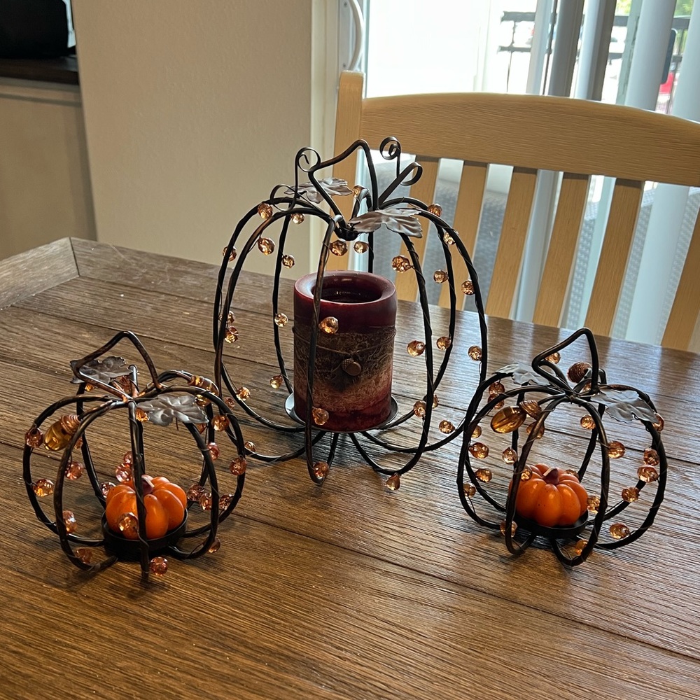 Pumpkin Candle Holders